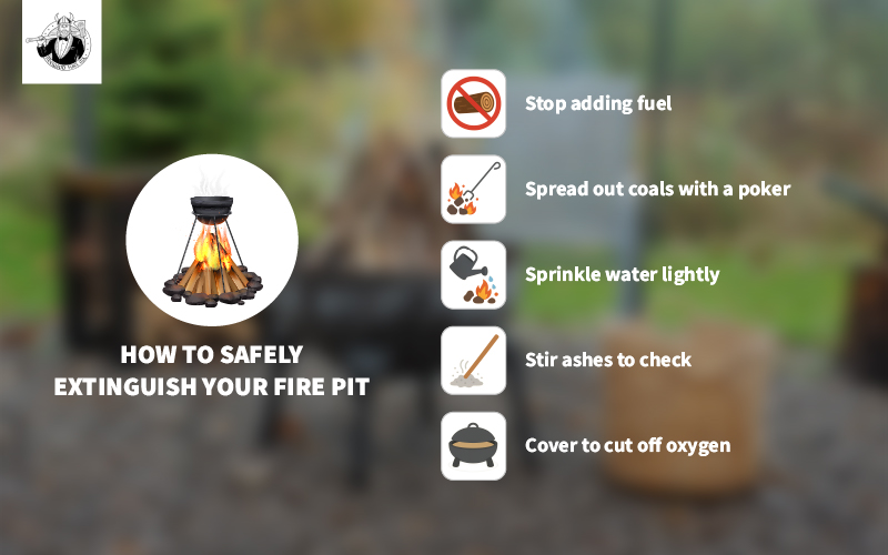 steps to extinguishing a fire pit 